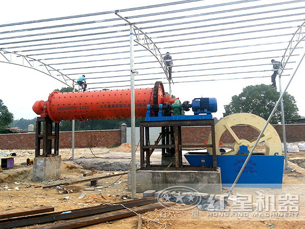 棒磨機(jī)制砂現(xiàn)場(chǎng) 棒磨機(jī)制砂現(xiàn)場(chǎng)