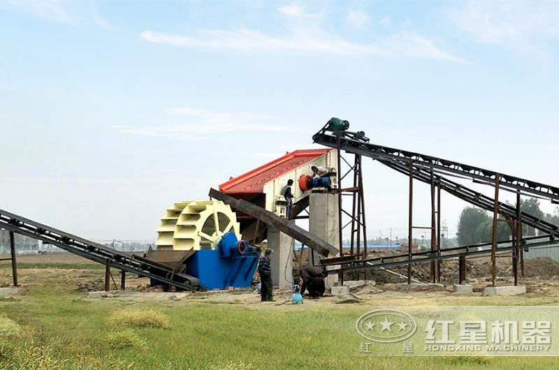 洗砂現場 洗砂現場